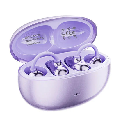 Open-Ear Clip Cordless Bluetooth 6.0 Earbuds with Ear Hook