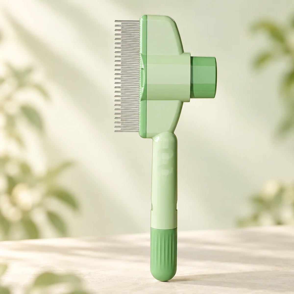 Green PAWIY CoatClick Pro self-cleaning deshedding comb