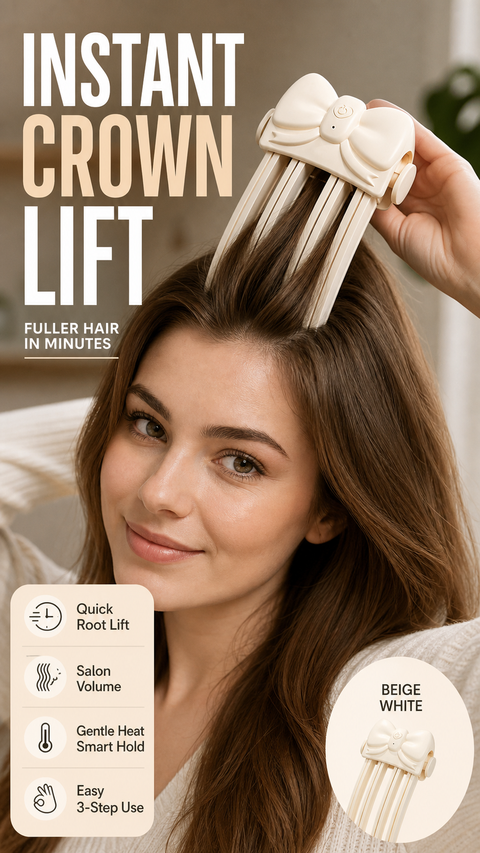 ✨ 2026 Sale — Over 18,000 Sold! 💎📢📢 50% OFF !! ⏰💨 Wireless Heated Root Lift Clip – Salon Volume, Zero Effort ✨