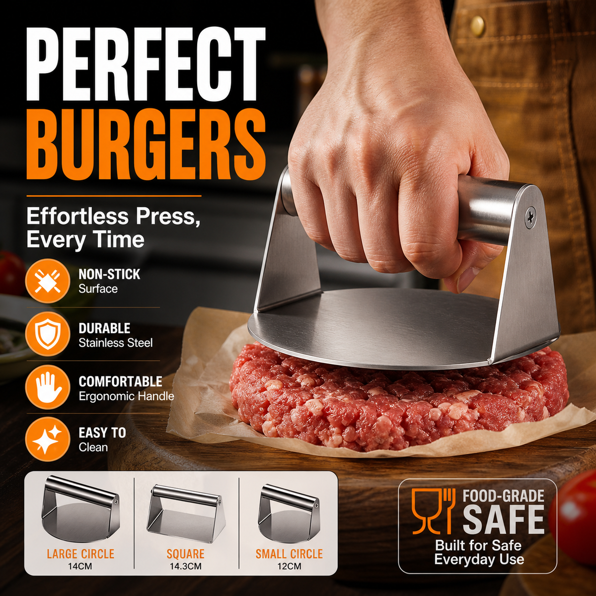 🥳HOT SALE🥳💞50K+ SOLD! Burger Press! Non-stick, easy clean & ergonomic. Perfect patties – grab yours! ✅