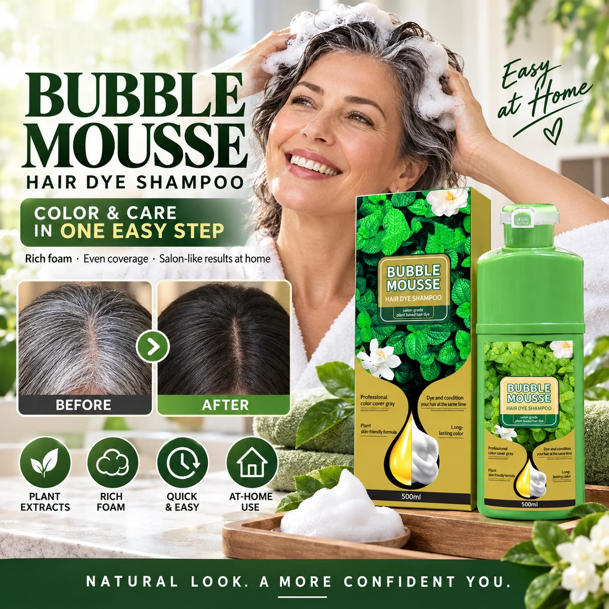 🌿💇‍♀️ Long-Lasting Plant-Based Foam Hair Dye🎨