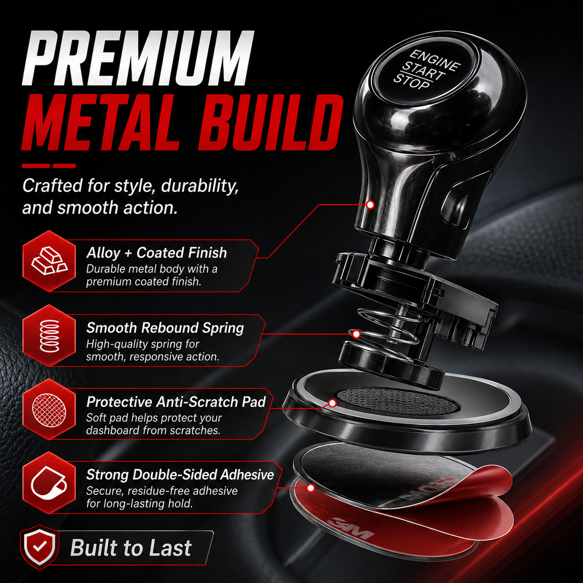 One-Touch Start Lever – Turn Your Push-Start Button Into a Fun, Sporty Metal Ignition Switch 🚗