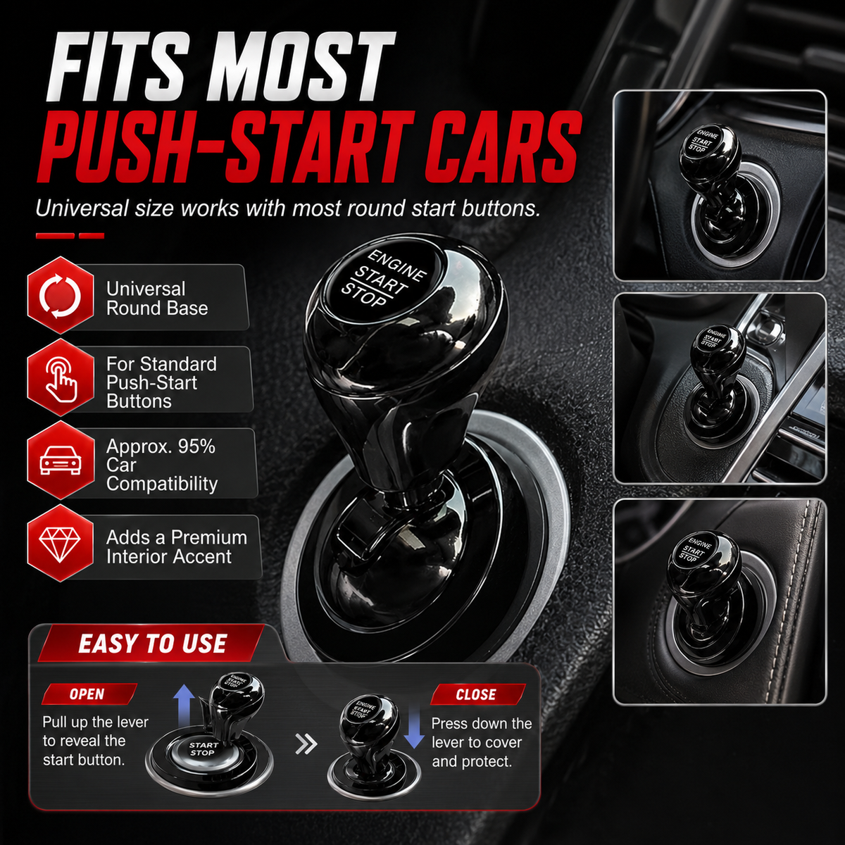 One-Touch Start Lever – Turn Your Push-Start Button Into a Fun, Sporty Metal Ignition Switch 🚗