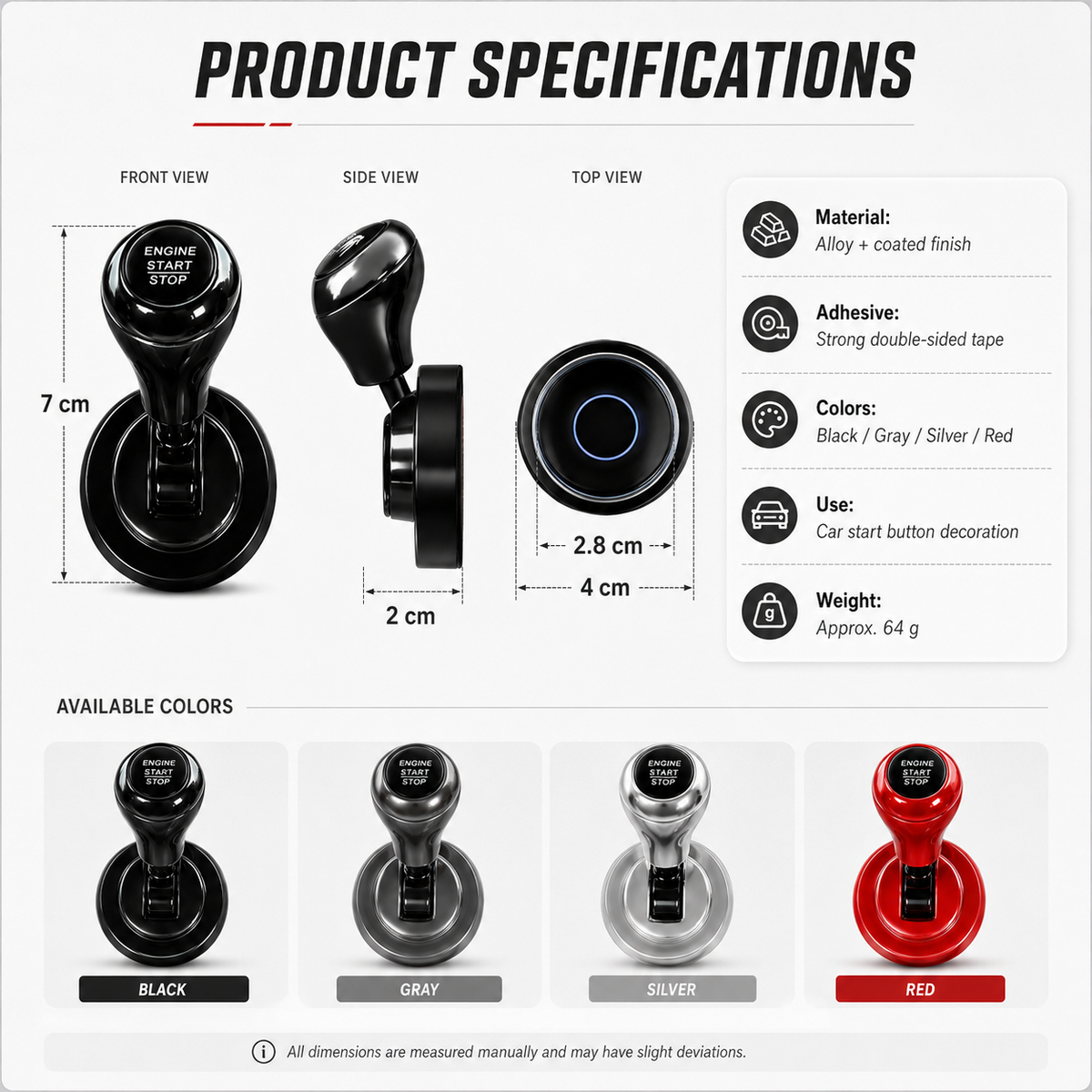 One-Touch Start Lever – Turn Your Push-Start Button Into a Fun, Sporty Metal Ignition Switch 🚗