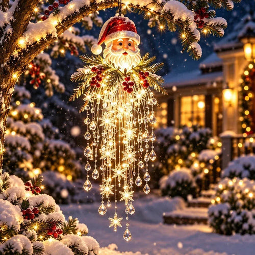 🔥 50% OFF Today 🎅 Christmas Hanging Snowflake & Crystal LED Light | Magical Porch Glow ✨