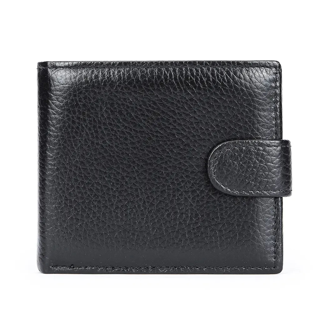 Billetera Bifold de Cuero de Vaca de Grano Superior para Hombre – Diseño Clásico, Amplio Almacenamiento