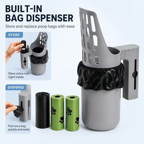 Large-Capacity Cat Litter Scoop with Integrated Trash Can