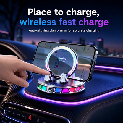 🎁2026 New Arrivals 50% OFF💥RGB Electric Car Phone Mount with Wireless Charging – Auto-Clamping & 15W Fast Charge ⚡