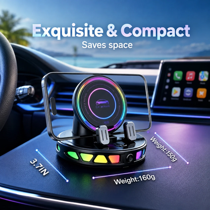 🎁2026 New Arrivals 50% OFF💥RGB Electric Car Phone Mount with Wireless Charging – Auto-Clamping & 15W Fast Charge ⚡