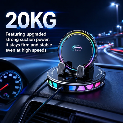 🎁2026 New Arrivals 50% OFF💥RGB Electric Car Phone Mount with Wireless Charging – Auto-Clamping & 15W Fast Charge ⚡