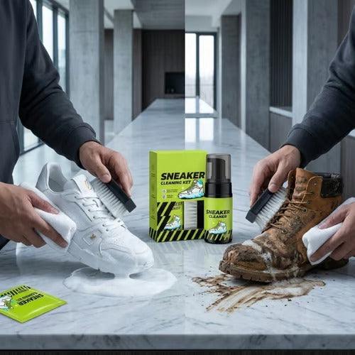 Shoe Care Kit: Shoe cleaning and care kit including dry cleaner, stain removal wipes, basketball shoe cleaner, and dedicated brushes