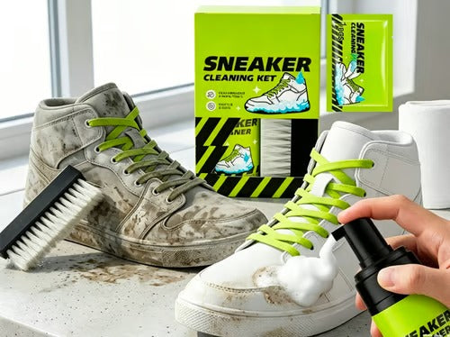 Shoe Care Kit: Shoe cleaning and care kit including dry cleaner, stain removal wipes, basketball shoe cleaner, and dedicated brushes