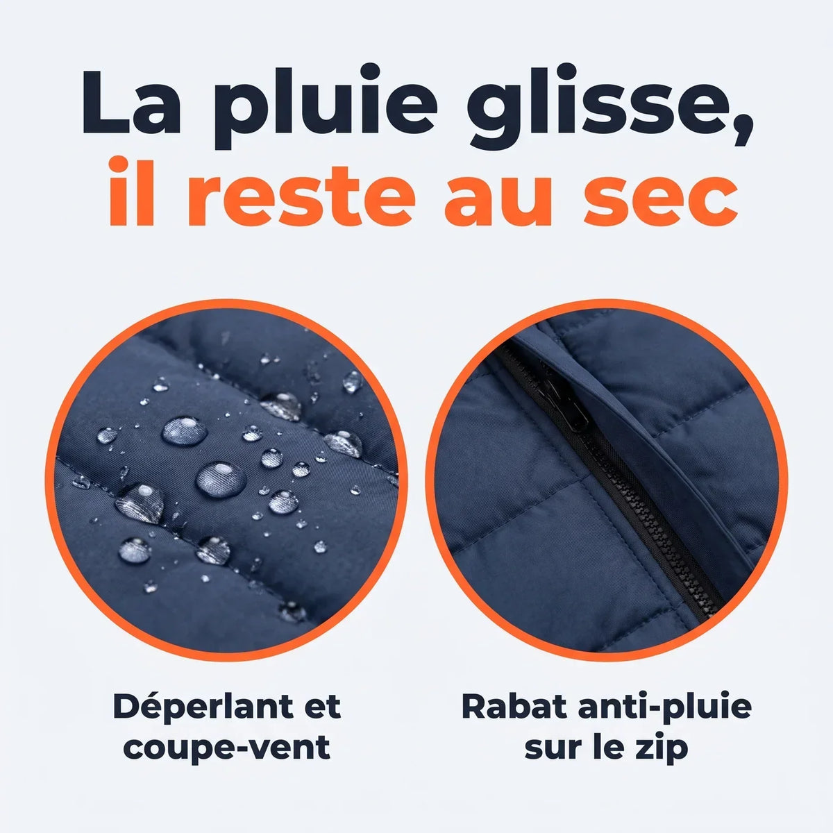 La pluie glisse, il reste au sec