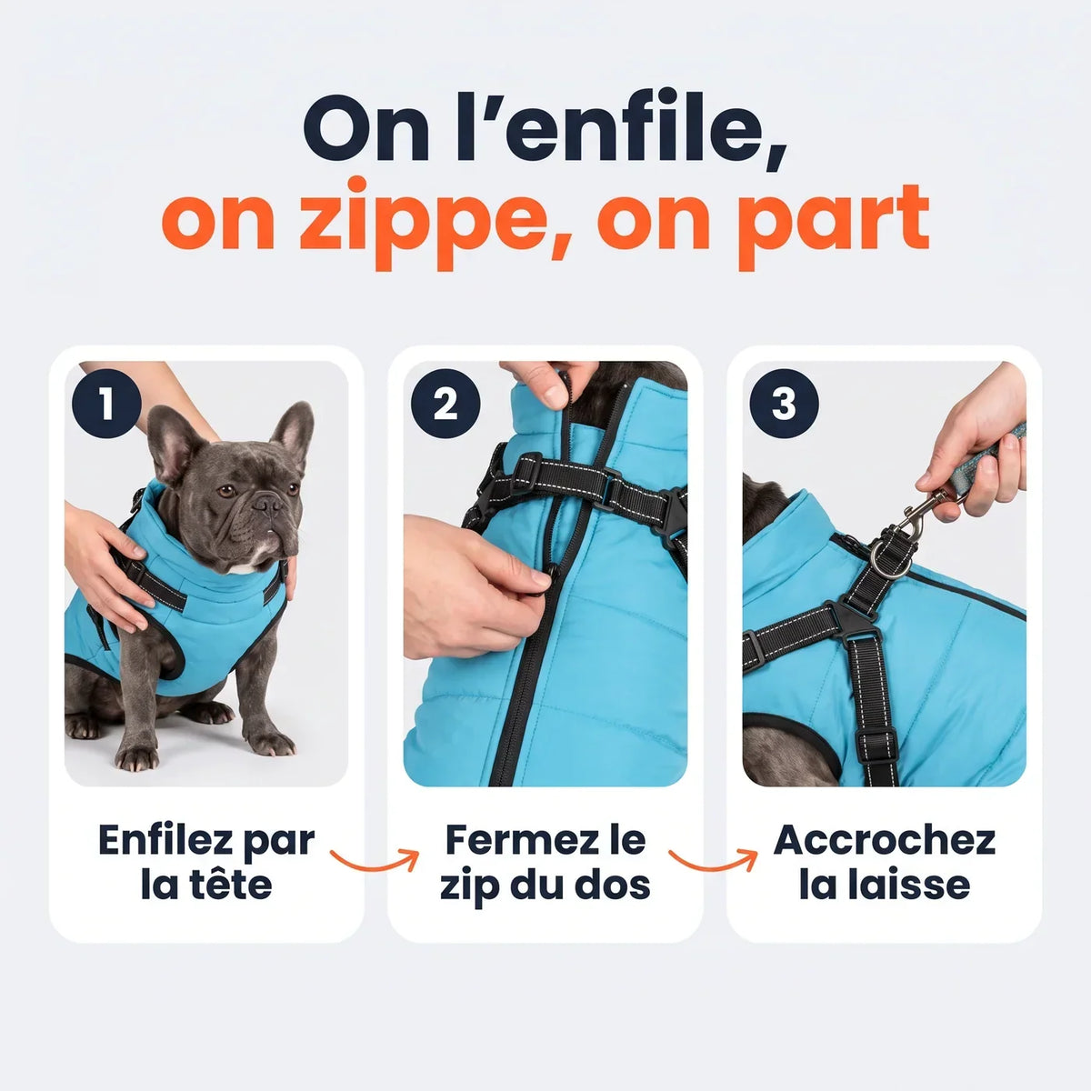On l'enfile, on zippe, on part