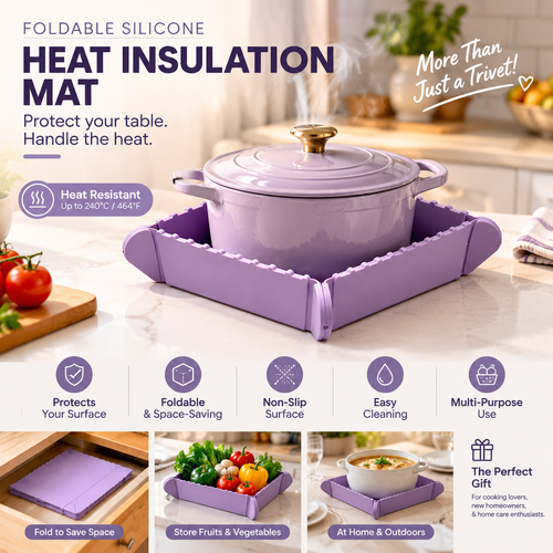🎁Black Friday Sale - Limited time 49% OFF🍳Magnetic Silicone Trivet 🧲 | Foldable Pot Mat & Small Kitchen Tray