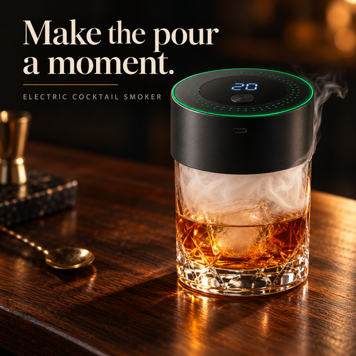 🍺 Electric Whiskey Smoker Kit — Rechargeable, No Butane