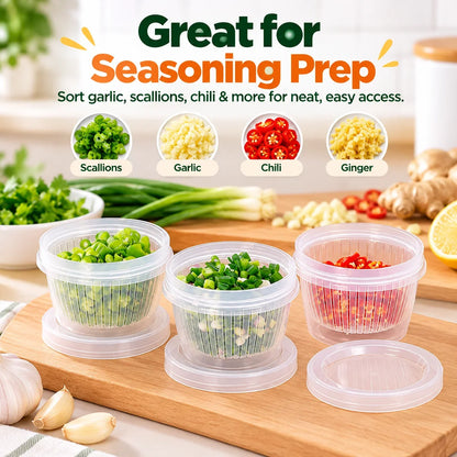 🥬5-Pack Multifunctional Food Storage Containers – With Drain Colander and Airtight Lid
