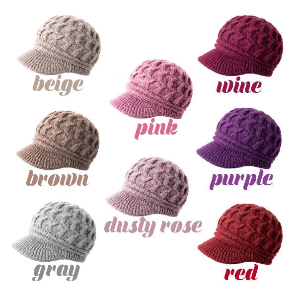 Cozy Knit Visor Beanie with Brim