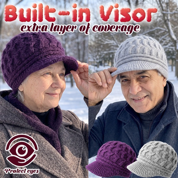 Cozy Knit Visor Beanie with Brim