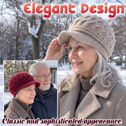 Cozy Knit Visor Beanie with Brim