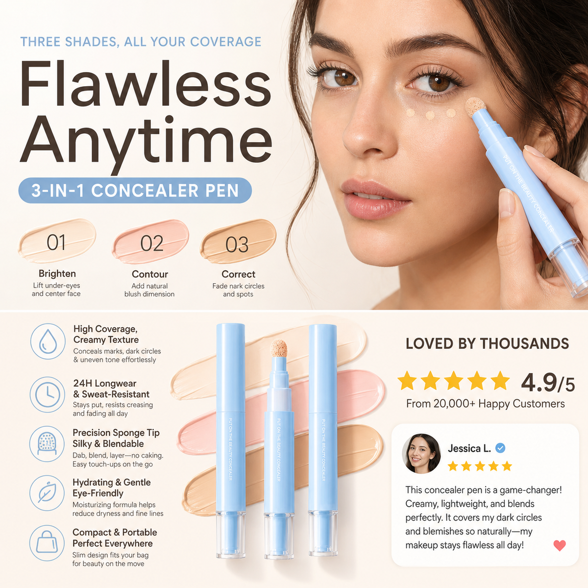 🔥💙Multipurpose Concealer & Foundation Eye Concealer