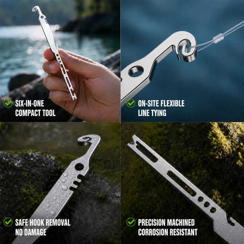 ⏳Limited-time 49% off⏰6-in-1 Stainless Steel Fishing Multi Tool Hook Remover and Knot Tyer🎣🐟
