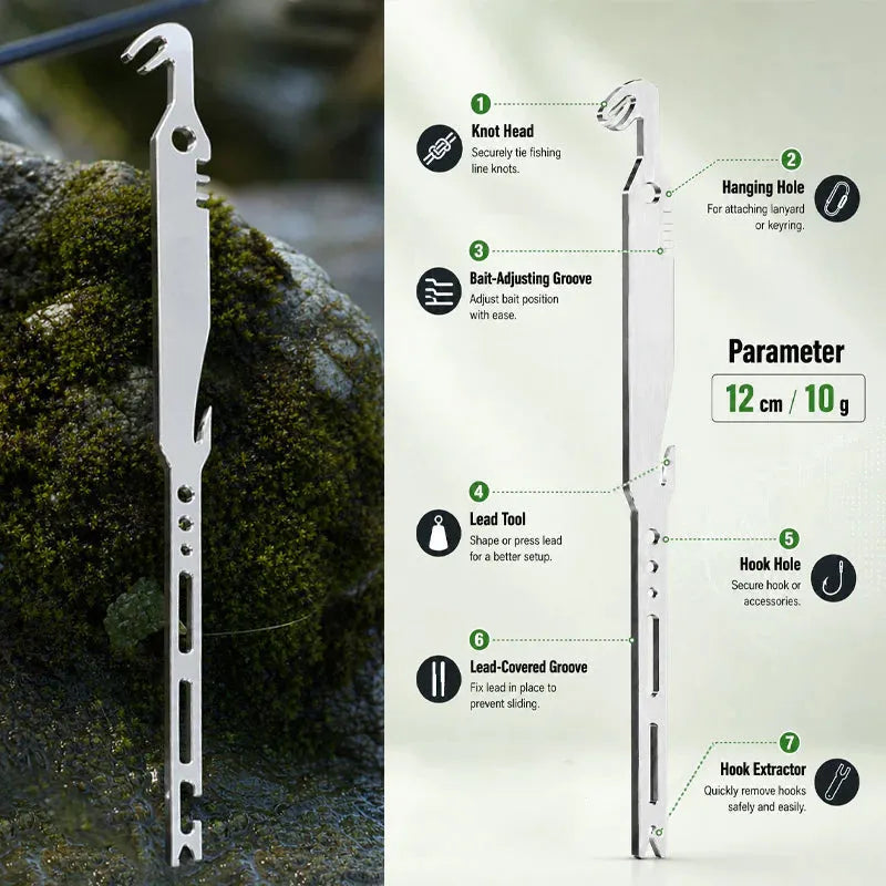 ⏳Limited-time 49% off⏰6-in-1 Stainless Steel Fishing Multi Tool Hook Remover and Knot Tyer🎣🐟