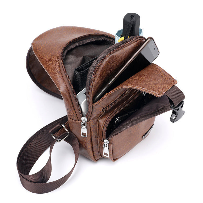 📢📢49% OFF !! ⏰Men's Multifunctional High Quality Leather Chest Bag