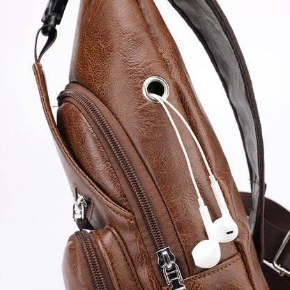 📢📢49% OFF !! ⏰Men's Multifunctional High Quality Leather Chest Bag