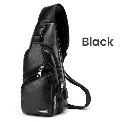 📢📢49% OFF !! ⏰Men's Multifunctional High Quality Leather Chest Bag