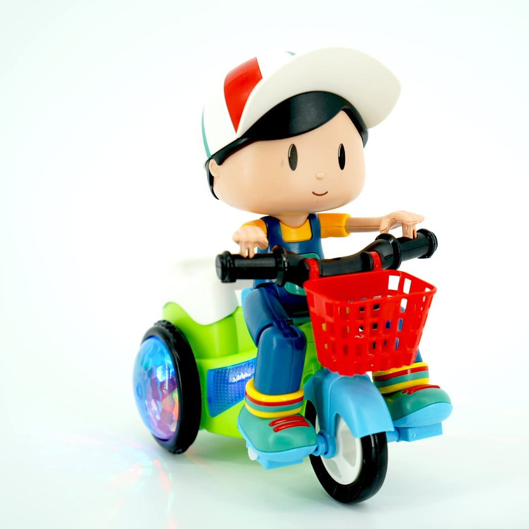 ⏳Time-Limited Special⏰Light‑up stunt trike with music and a removable doll — 360° spinning wheels, colorful lights, and endless fun for little riders. 🎶
