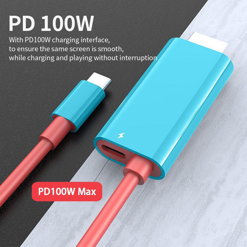 🎮 Last-day deals🔥 USB-C to HDMI adapter cable – 2m – 100W PD charging & plug-and-play for Nintendo Switch