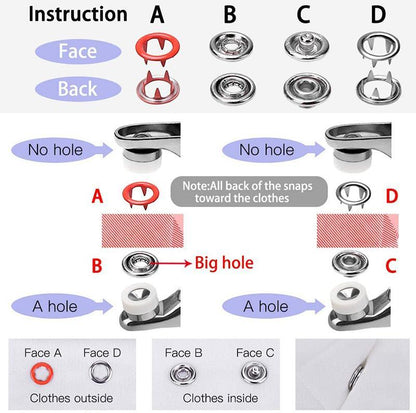 🔥50%OFF🔥100pcs Invisible Colored Metal Buckle & 1 Count Manual Pressure Pliers