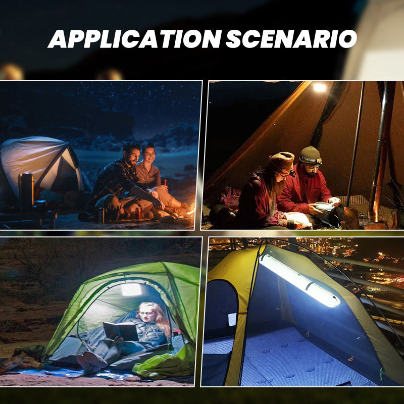 🌿Rechargeable LED Inflatable Camping Tube Light"💡🏕️ Inflatable Light – Glows brighter than a bear’s midnight snack! 🐻🎇 No more 'lost in tent darkness' chaos!"