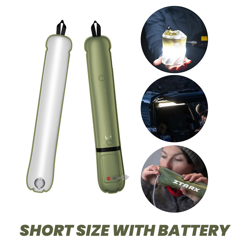 🌿Rechargeable LED Inflatable Camping Tube Light"💡🏕️ Inflatable Light – Glows brighter than a bear’s midnight snack! 🐻🎇 No more 'lost in tent darkness' chaos!"