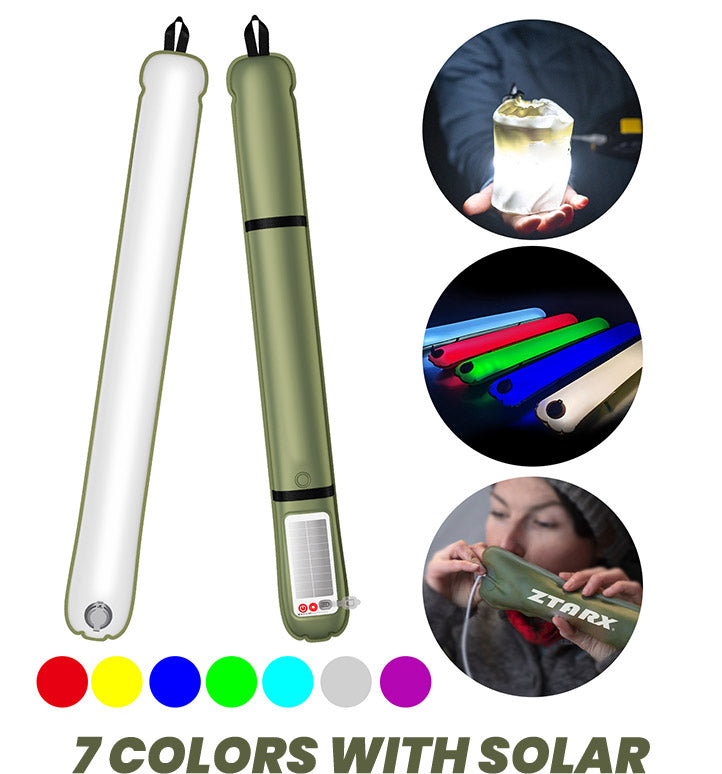 🌿Rechargeable LED Inflatable Camping Tube Light"💡🏕️ Inflatable Light – Glows brighter than a bear’s midnight snack! 🐻🎇 No more 'lost in tent darkness' chaos!"