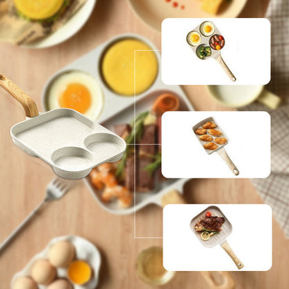 🍳 3-Compartment Non-Stick Pan – Cook 3 Foods at Once