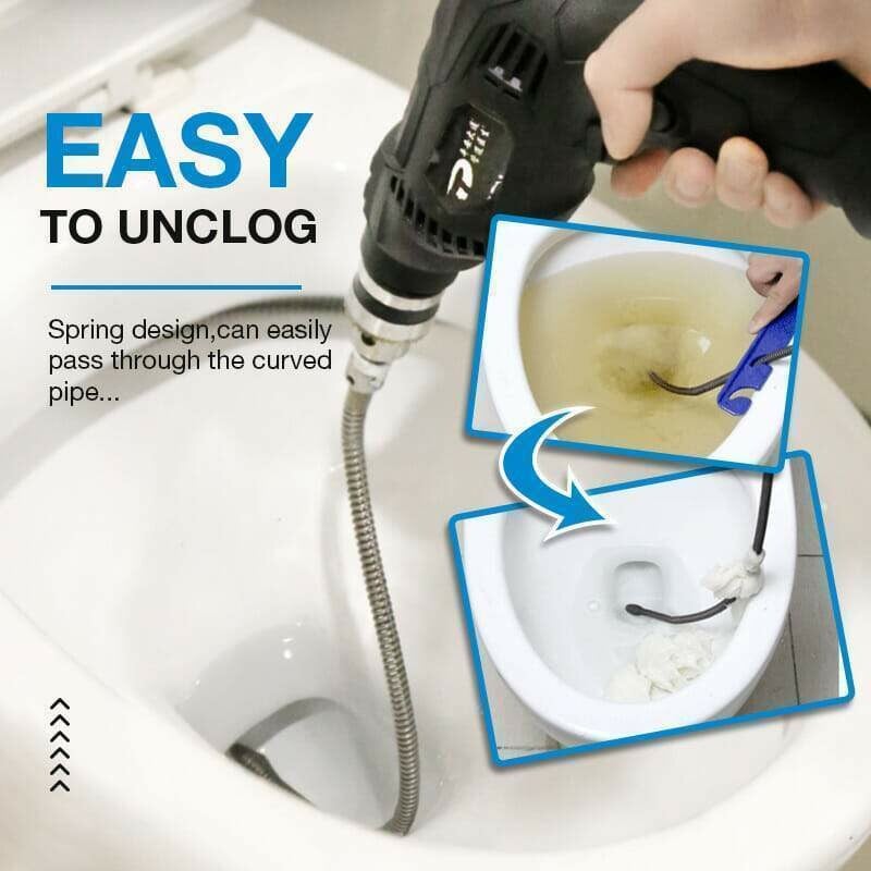 🚿 ¡50% DE DESCUENTO! 🎉 Muelle eléctrico para desatascador – Potente, Flexible y Ligero 🪠📦