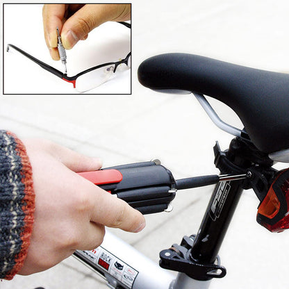 🔧 8-in-1 Folding Screwdriver – Built-In LED Work Light & Flashlight