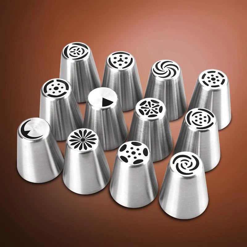 🍰50% OFF NOW! Flower Frosting Tips Nozzles Set‑Russian Piping Tips Kit, Cake Decorating Icing Nozzles for DIY Buttercream Tulip & Rose Flower Cake Decoration