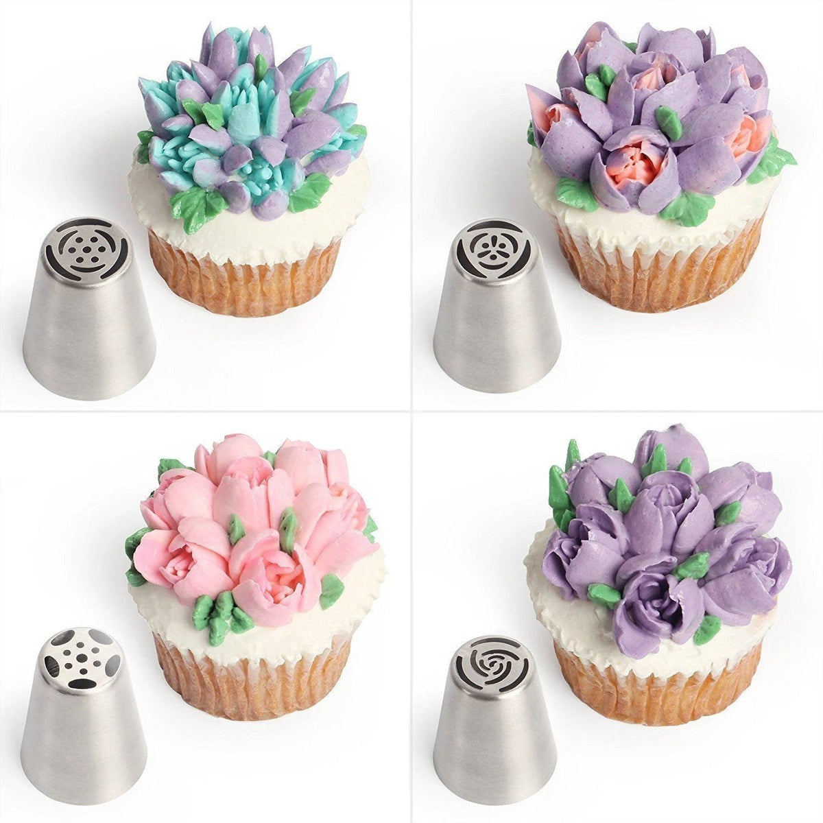 🍰50% OFF NOW! Flower Frosting Tips Nozzles Set‑Russian Piping Tips Kit, Cake Decorating Icing Nozzles for DIY Buttercream Tulip & Rose Flower Cake Decoration