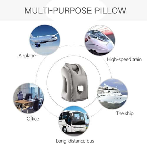 ✈️ LIMITED-TIME 50% OFF! 💨 Inflatable Travel Pillow | 360° Support – Soft Flocking, Quick Inflate, Compact