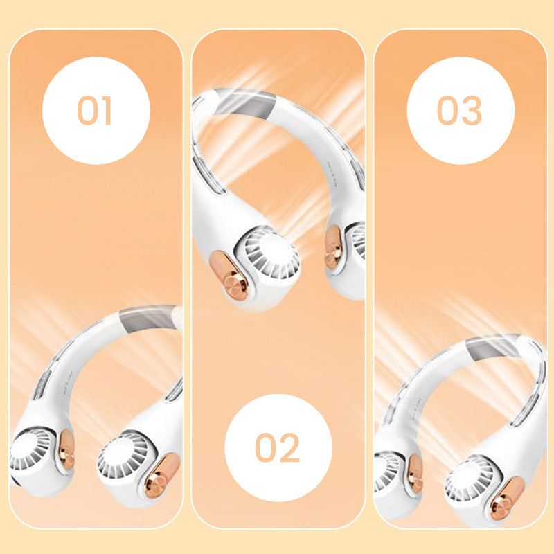 💨 Neck Air Conditioner Fan – Ultra-Quiet, Portable & 360° Rotating – Perfect for Summer 🌞