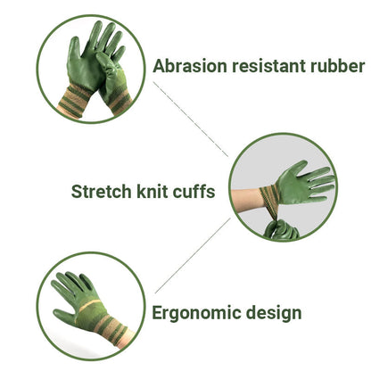 💥 50% OFF🎁 Rubber Coated Work Gloves with Knit Wrist Cuff