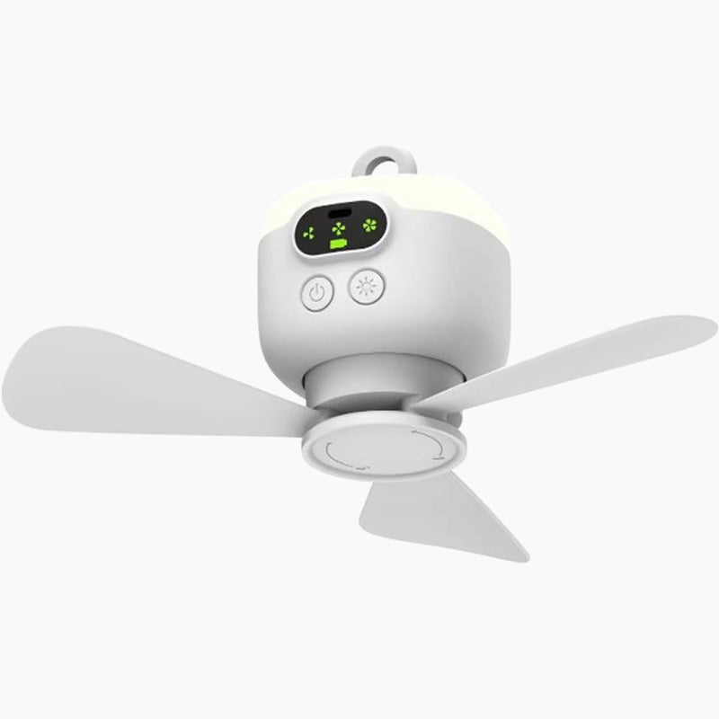 🌀 ✨ Rechargeable Ceiling Fan with LED Light – 8000mAh Battery, Remote Control, Quiet Motor 🏠