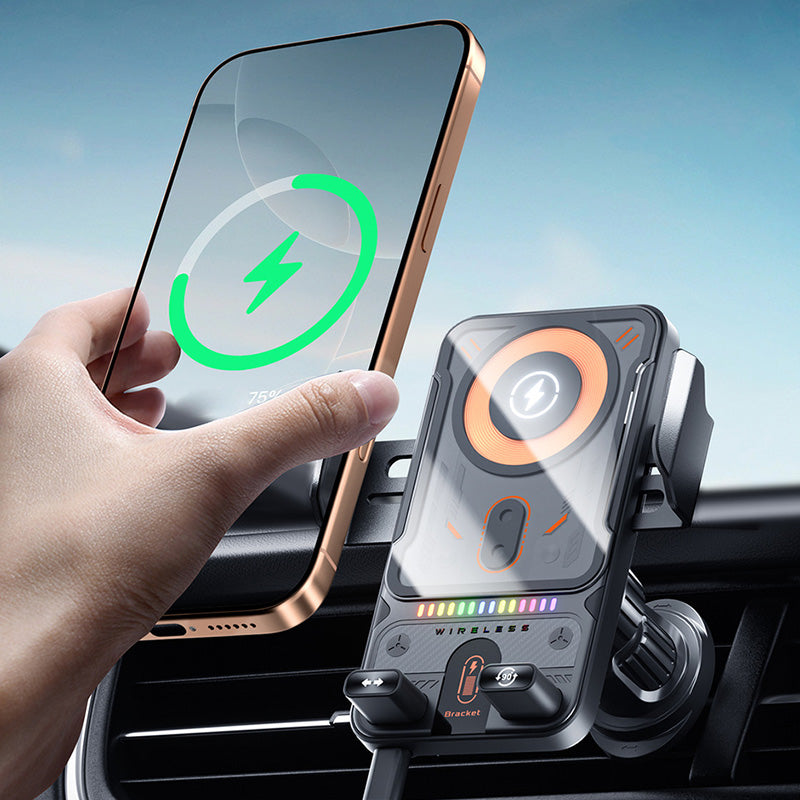 🔥HOT SALE 50% OFF🎁⚡Over 50K sold! 📱Smart 2-in-1 Car Rotating Mobile Phone Holder & Wireless Charger⚡