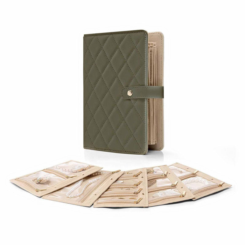 📢📢40 % OFF !!⏰⏰Elegant Portable Checkered Jewelry Storage Bag