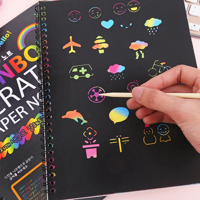 🎨Creative Rainbow Scratch Art Notebook