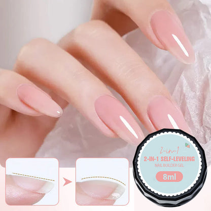 💎 BUY 1 GET 1 FREE! 💎 2-in-1 Self-Leveling Nail Builder Gel – Base + Builder in One, 15s Quick Cure for Salon-Quality Nails at Home