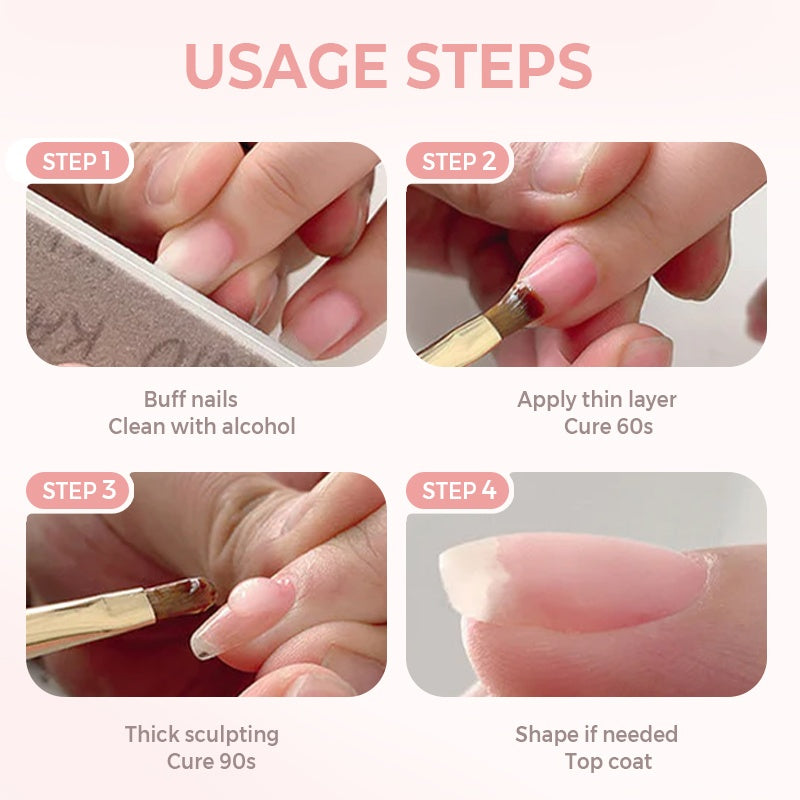 💎 BUY 1 GET 1 FREE! 💎 2-in-1 Self-Leveling Nail Builder Gel – Base + Builder in One, 15s Quick Cure for Salon-Quality Nails at Home